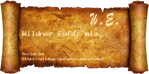 Wildner Eufémia névjegykártya